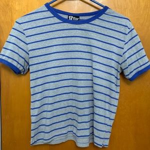blue and grey crop top
